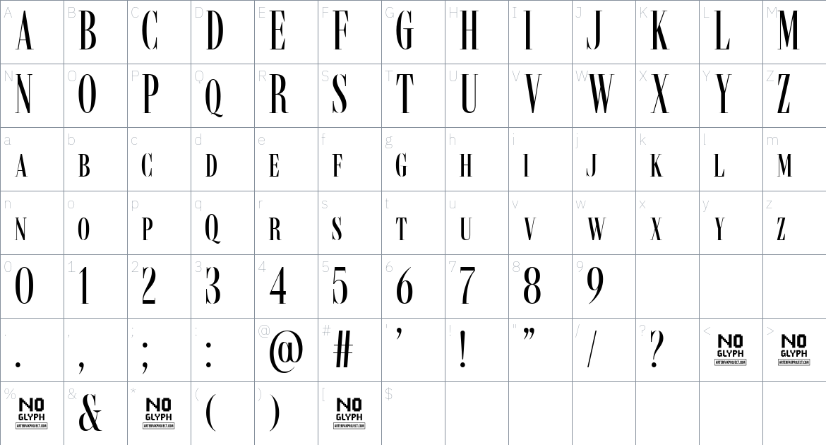 Romavich Font font Character Map