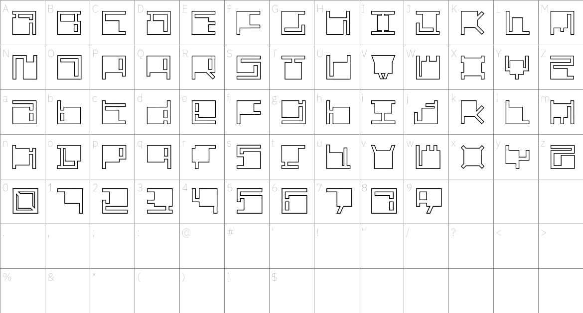 Karbarus Font font Character Map