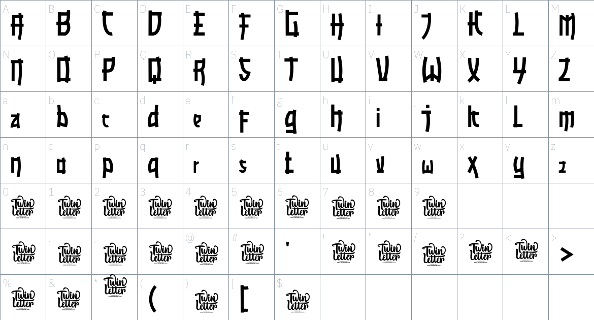 Ramisa font Character Map