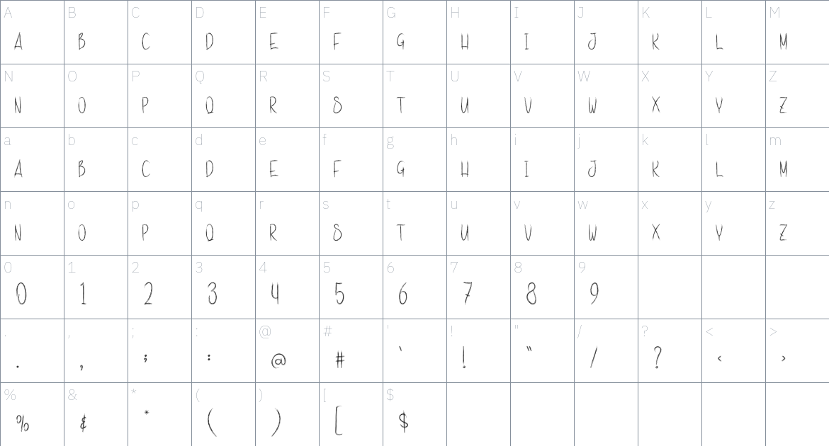 Spooky Christmas font Character Map