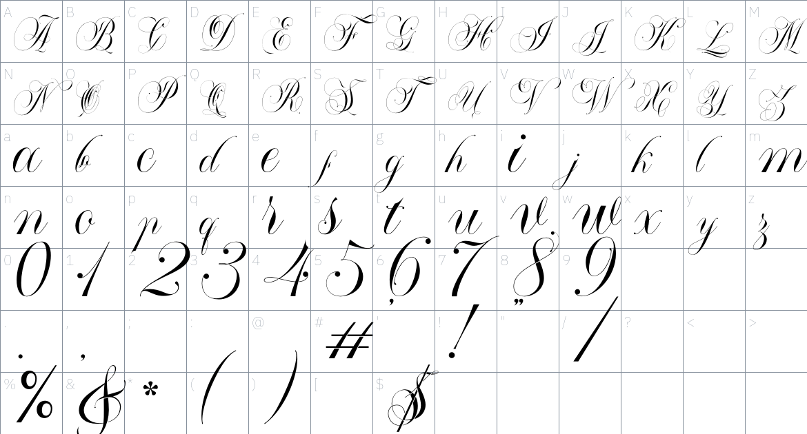 Mallaire Font font Character Map