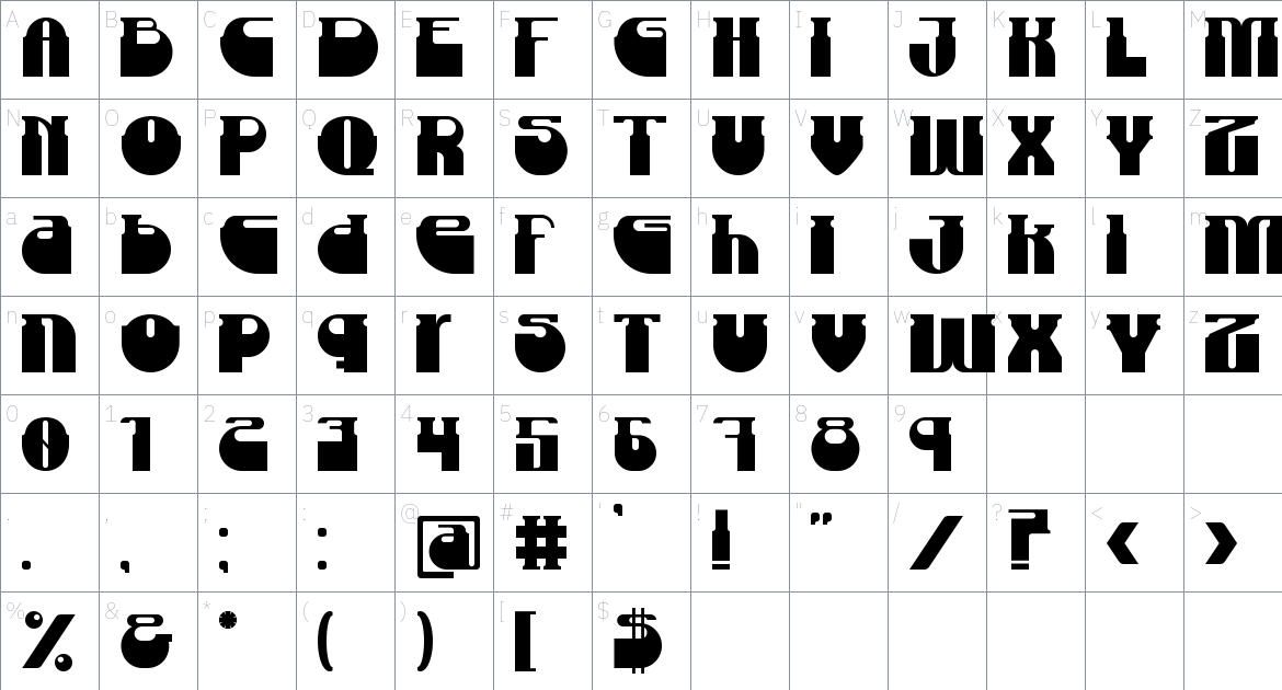 Eighth Chapter Font font Character Map