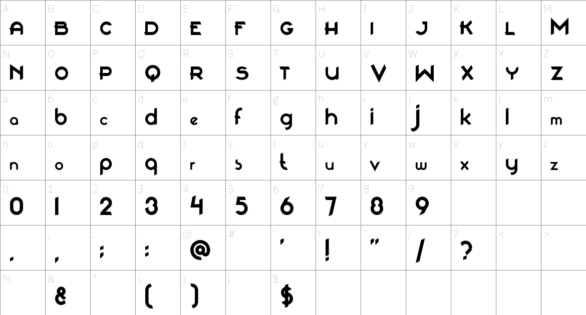 Arigato Font font Character Map