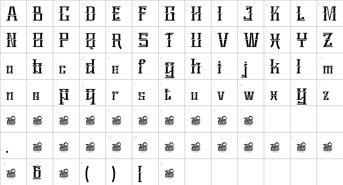 Remeeq font Character Map