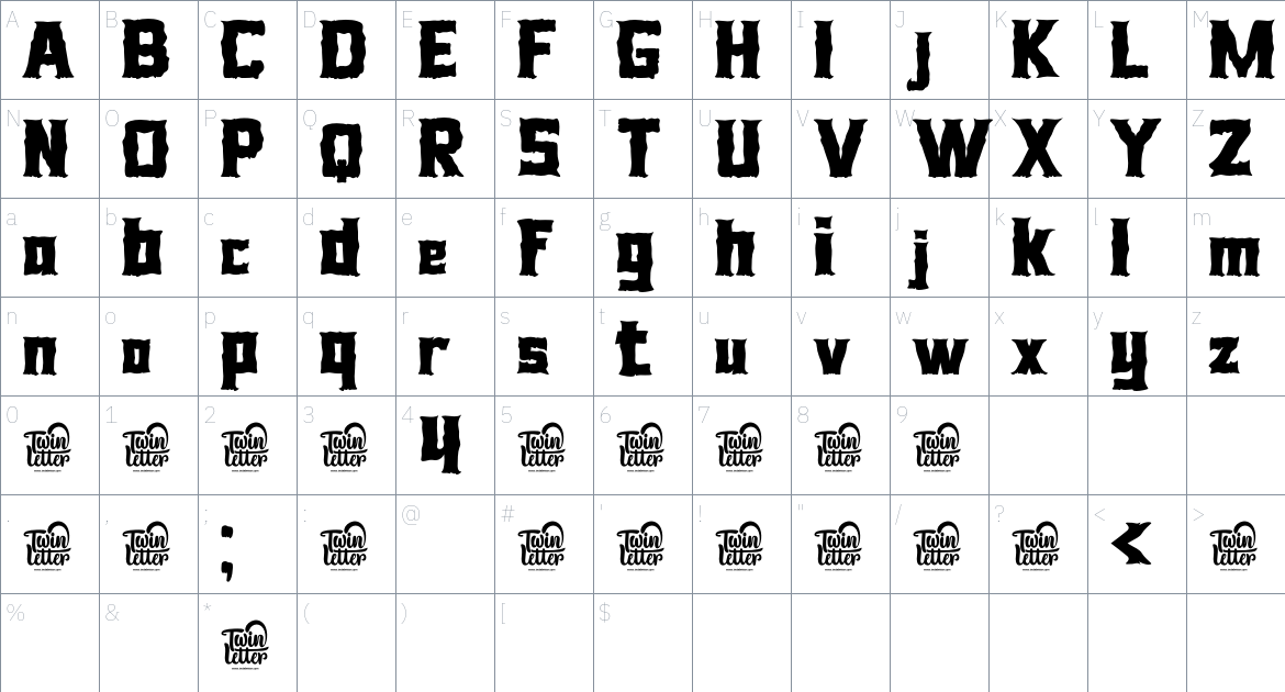 Haweni font Character Map