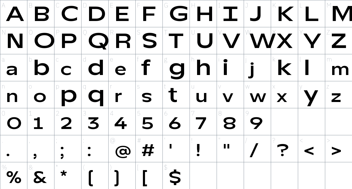 TT Runs Font font Character Map