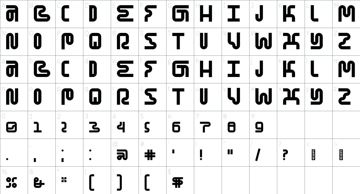 Bolgarus Font font Character Map