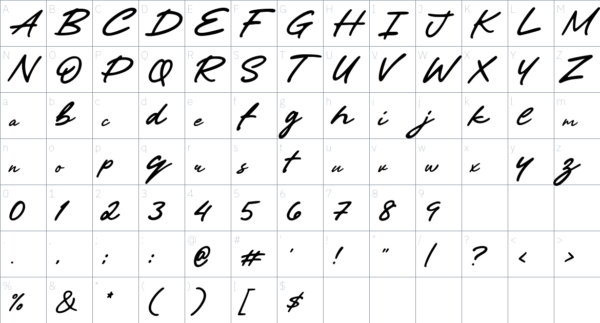 Stigmature Font font Character Map