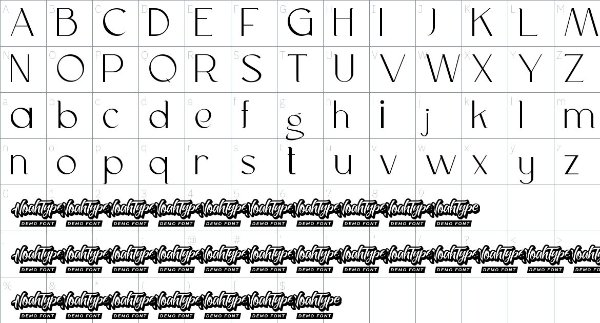 Lonely Station font Character Map