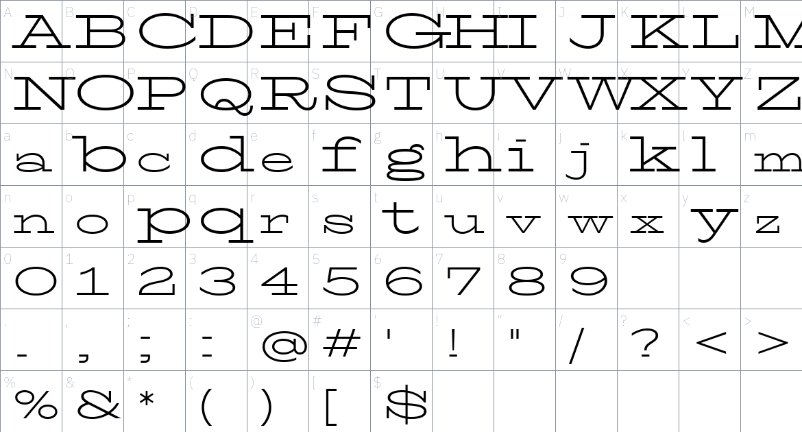 TT Globs Font font Character Map