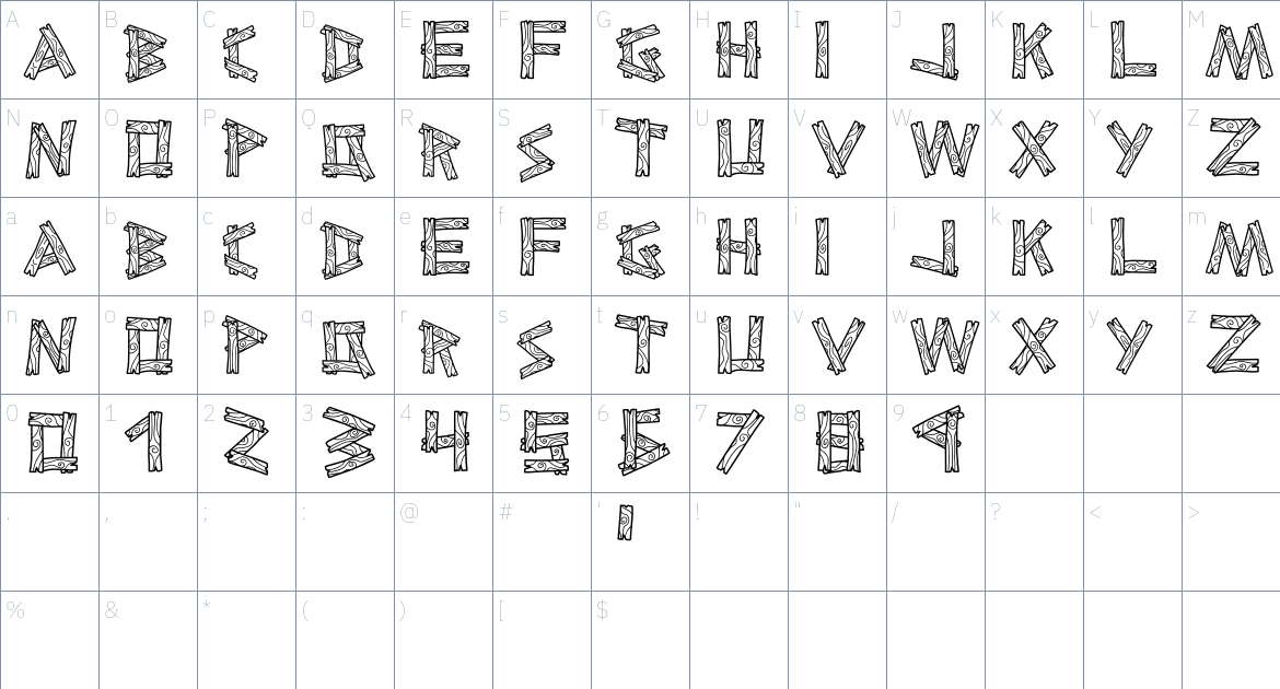 Ahoy mates font Character Map