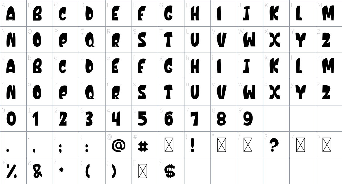 Zorz Font font Character Map