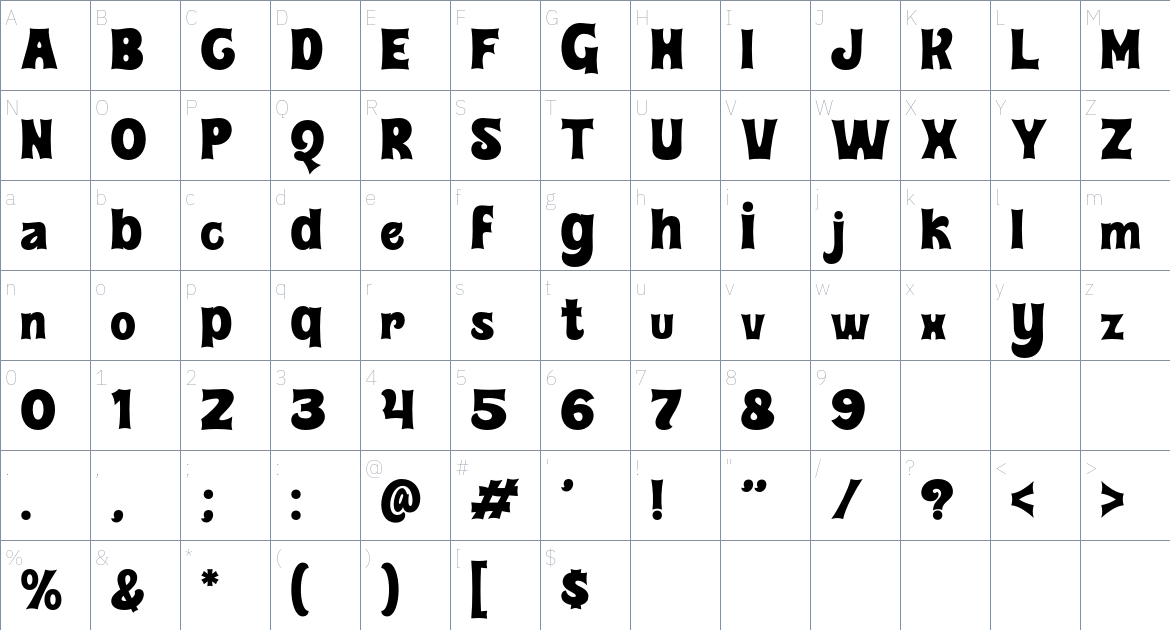 Monalive Font font Character Map