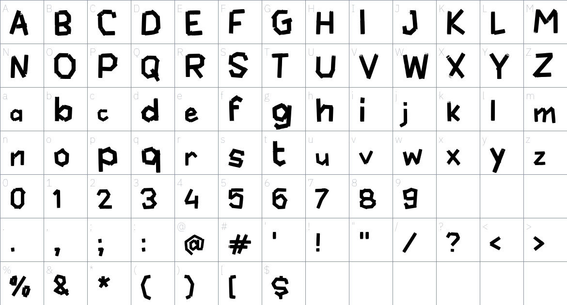 i Ijenan font Character Map