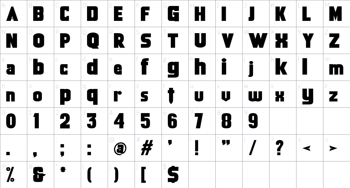 Skaters Font font Character Map