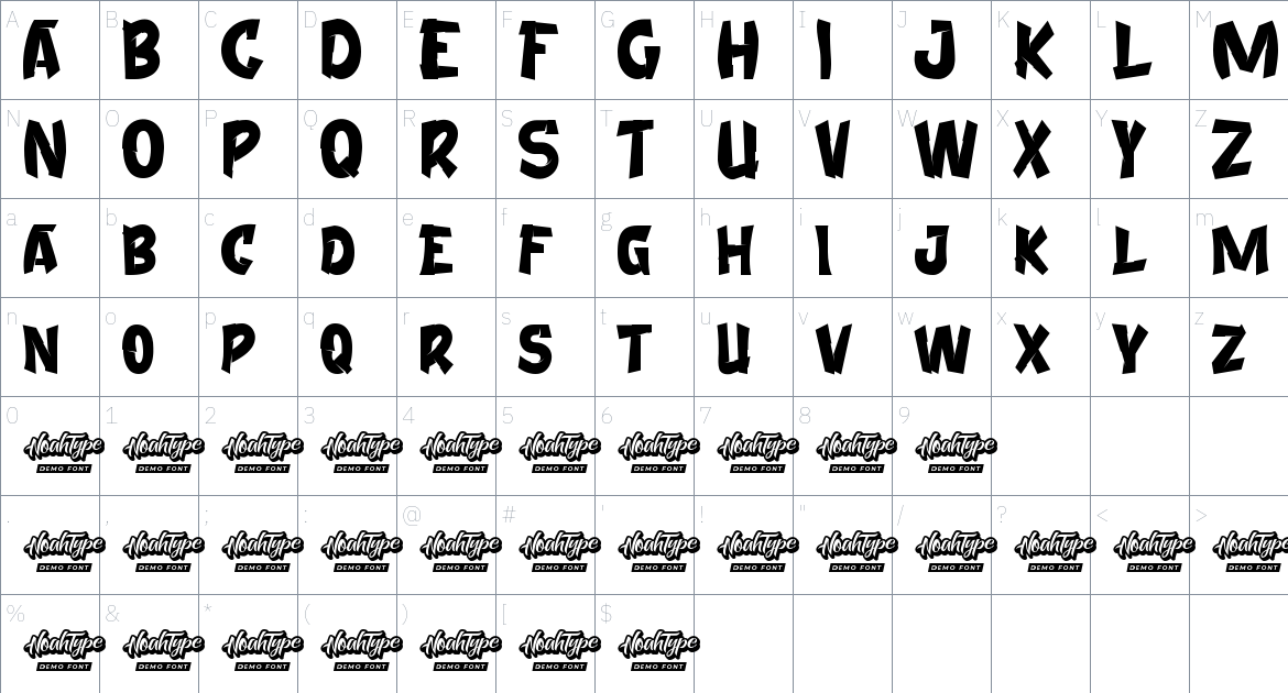 Game Online font Character Map