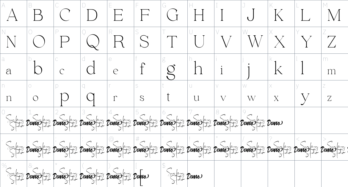 Envegas Font font Character Map