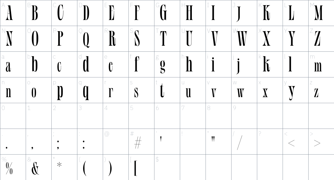 Silvermist font Character Map