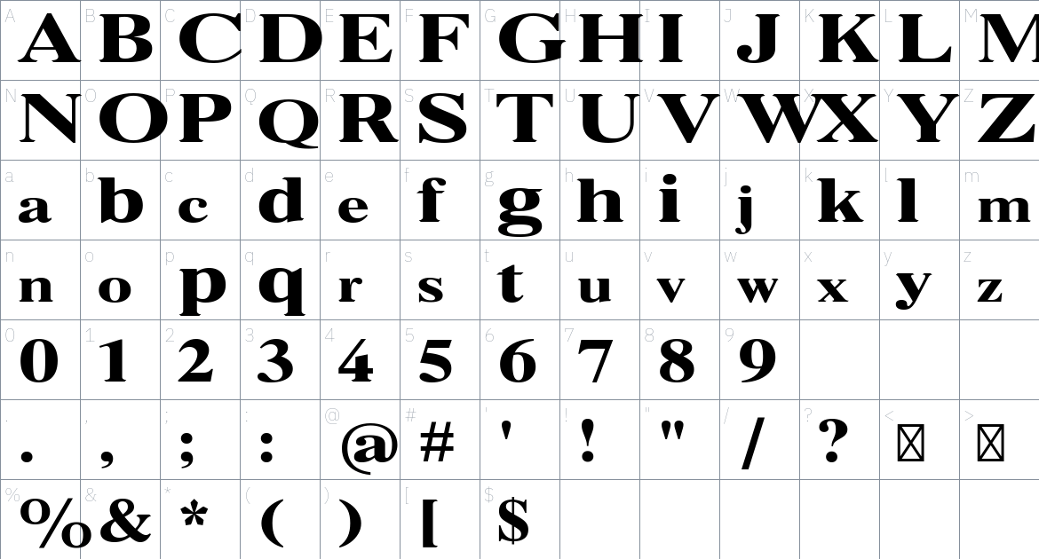 Özgür Gündem Font font Character Map