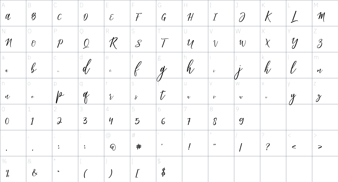 Matterhon Font font Character Map