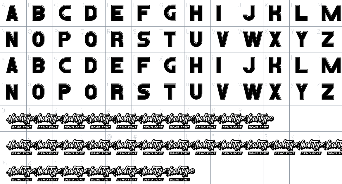 Jumpoff font Character Map