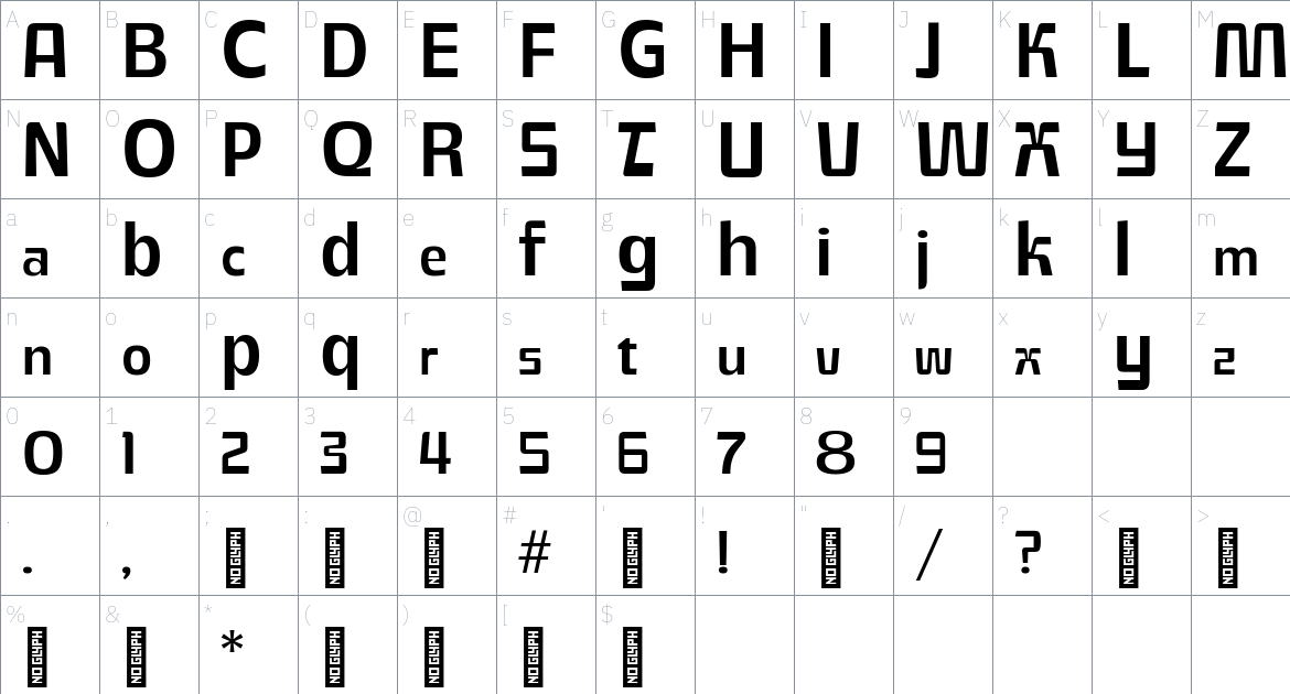 SG Takimon Font font Character Map