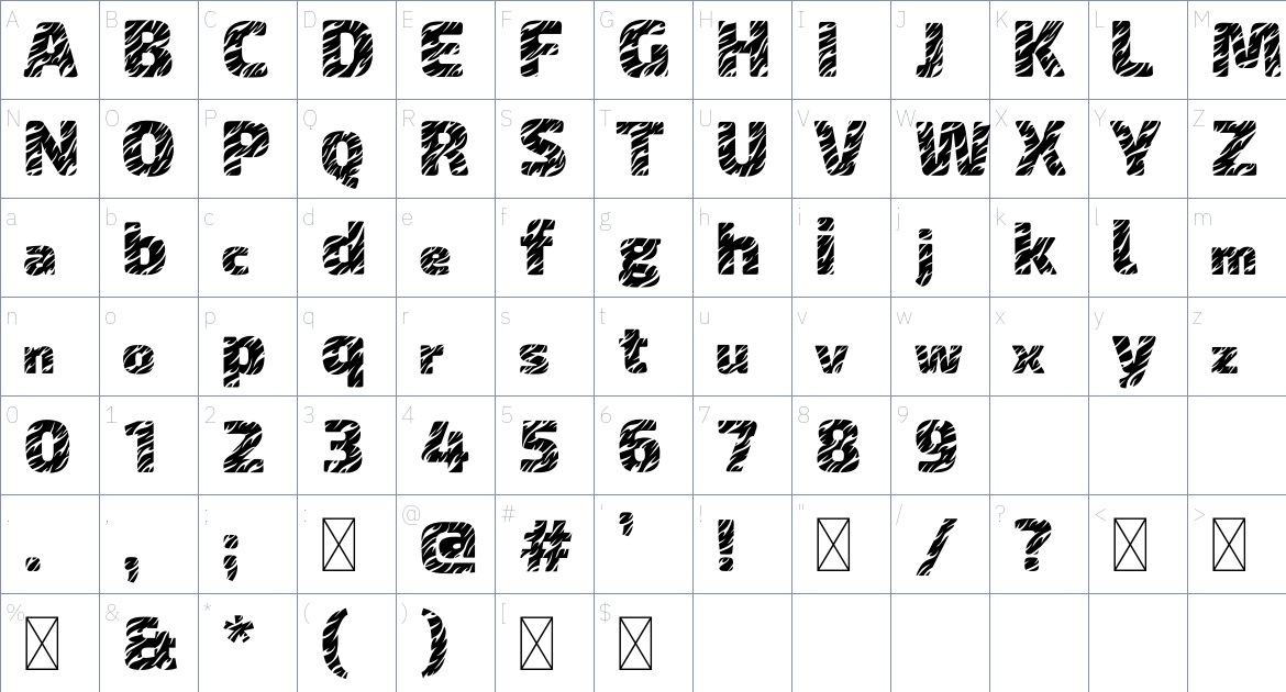 Tiger King Font font Character Map