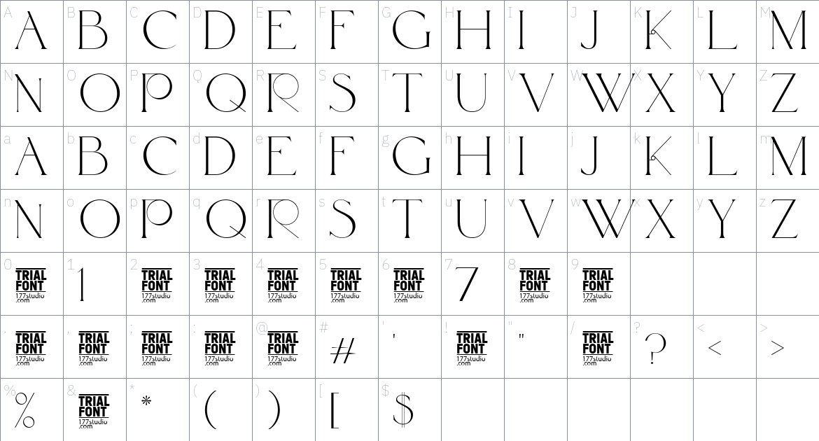 Rekeep Desired font Character Map