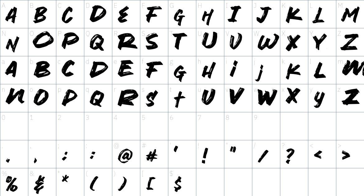 Mouth Beast font Character Map