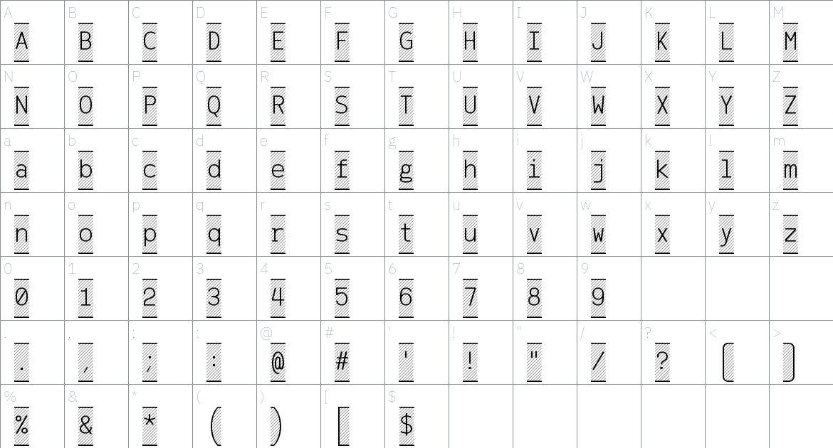 AzarMehr Monospaced Fonts font Character Map