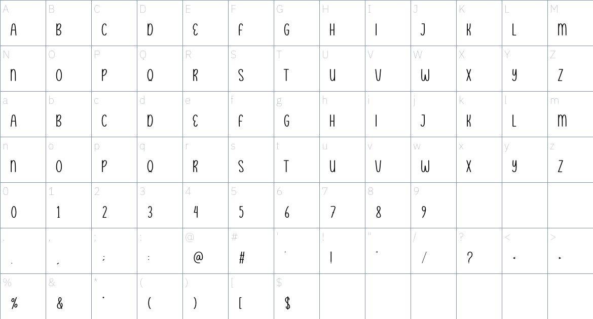 Airplane Pilots font Character Map