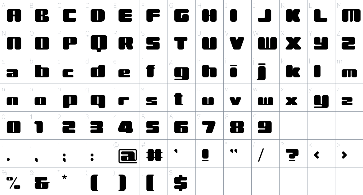 Rahovets Font font Character Map