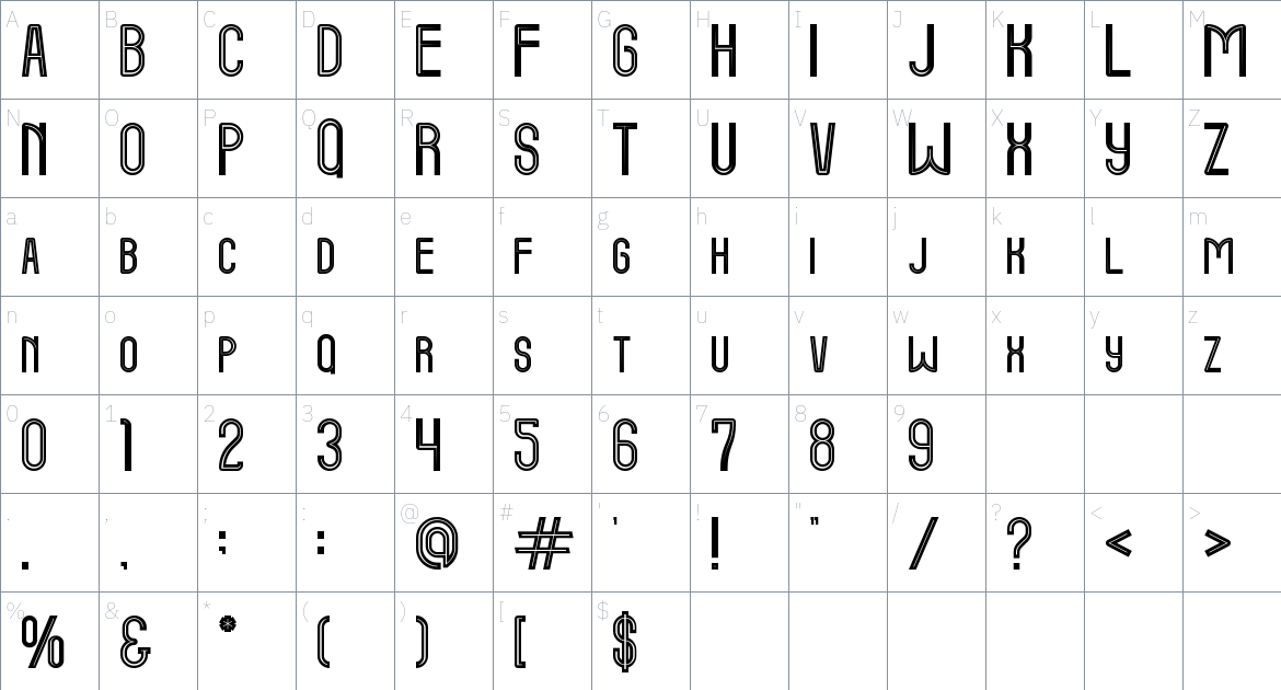 Rusdy Ibra font Character Map