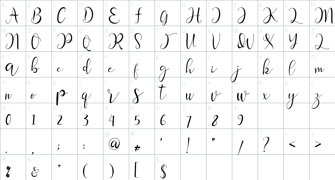 Shalitta Font font Character Map