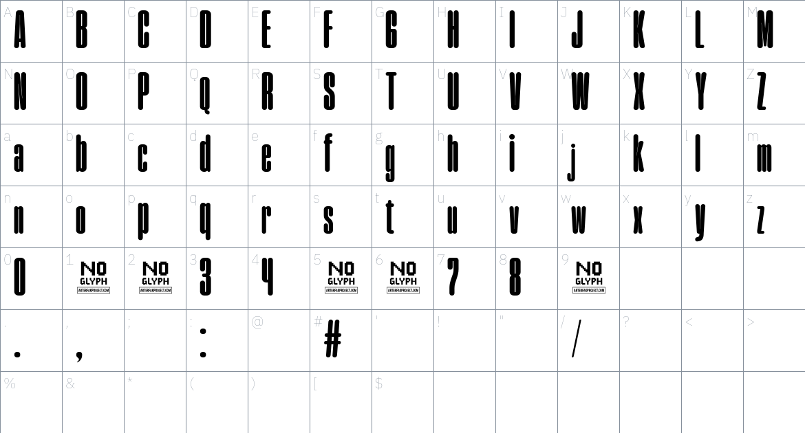 Homura Font font Character Map