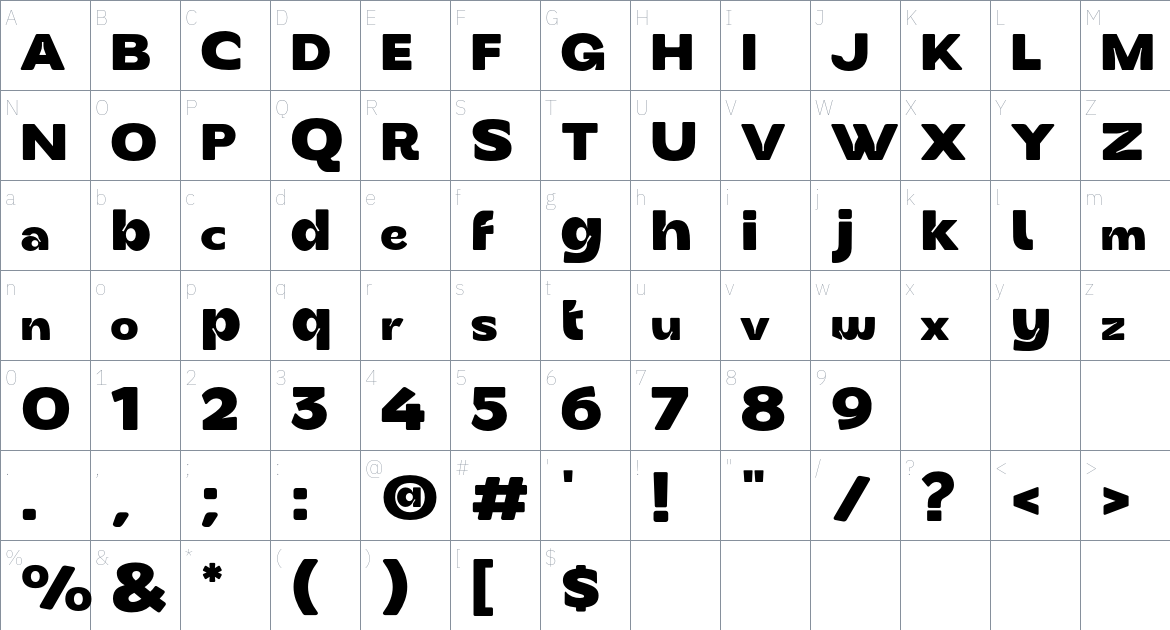 JT Olifer Font font Character Map