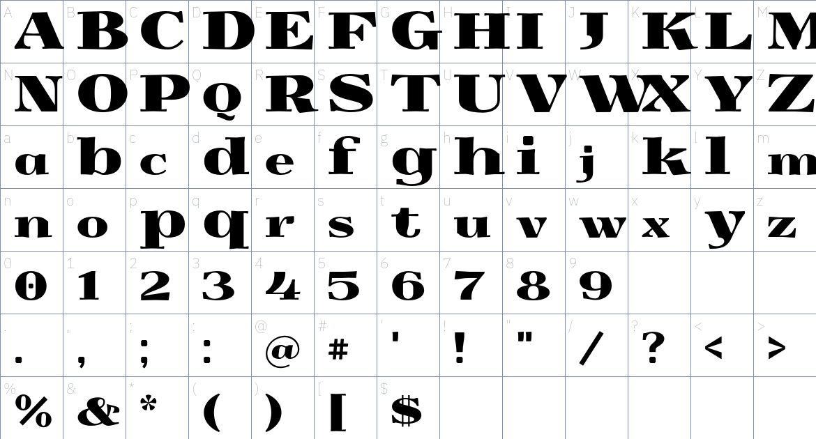 Yokawerad Font font Character Map