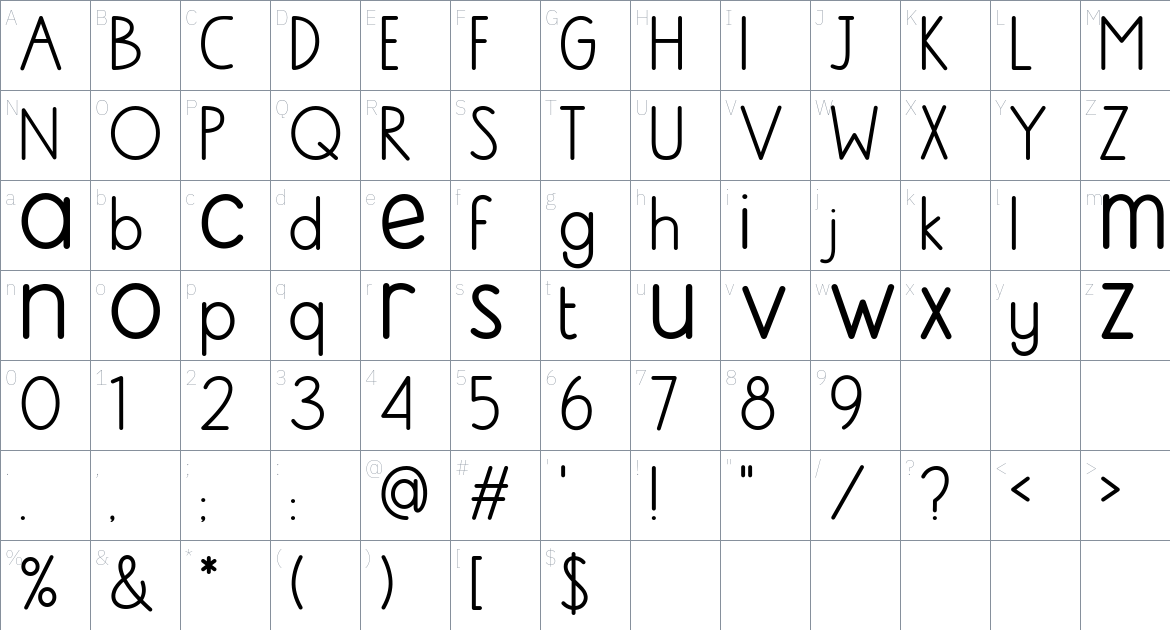 Simplemade Font font Character Map