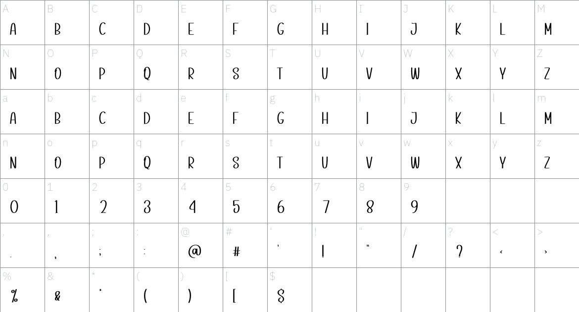 Christmas Activitie font Character Map