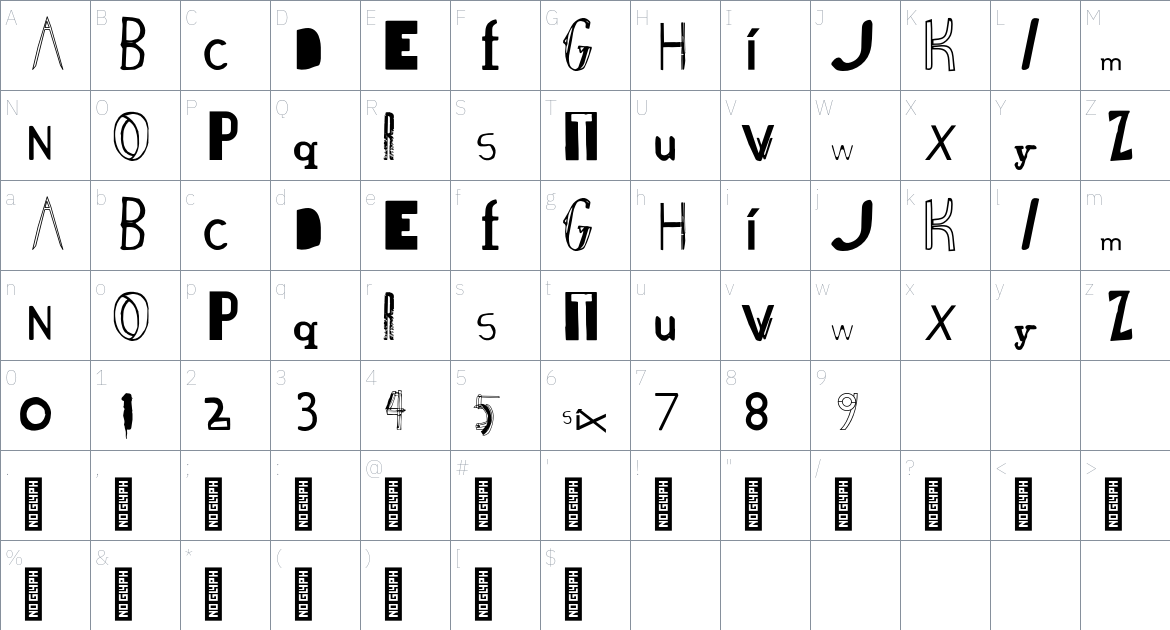 David Carson Font font Character Map