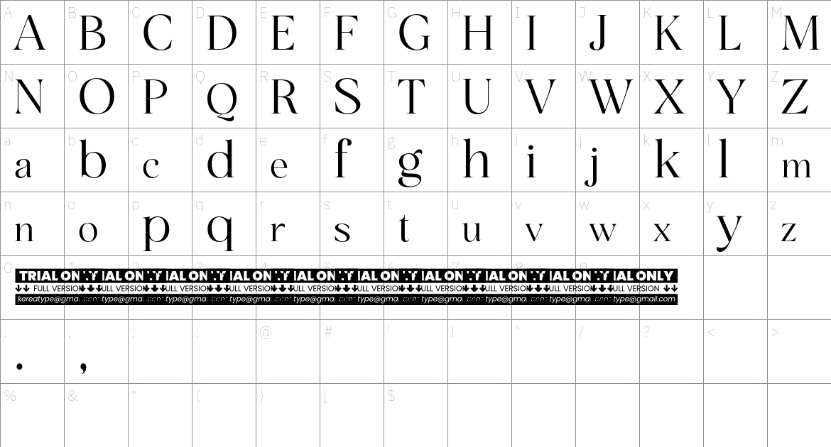 San De More font Character Map