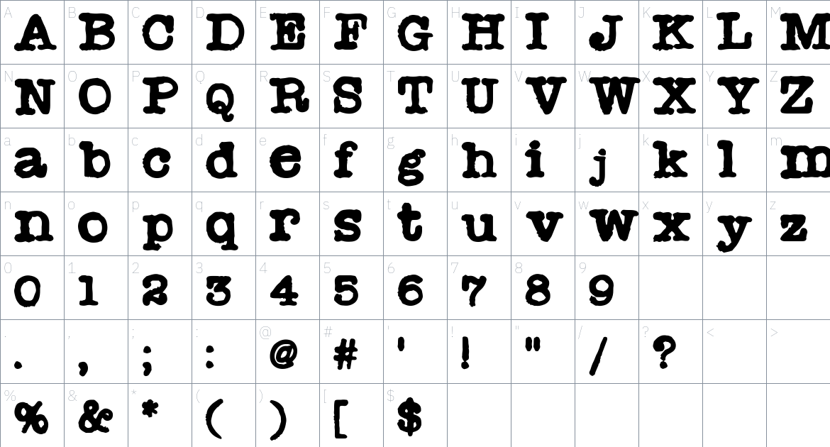 Radio Newsman Font font Character Map