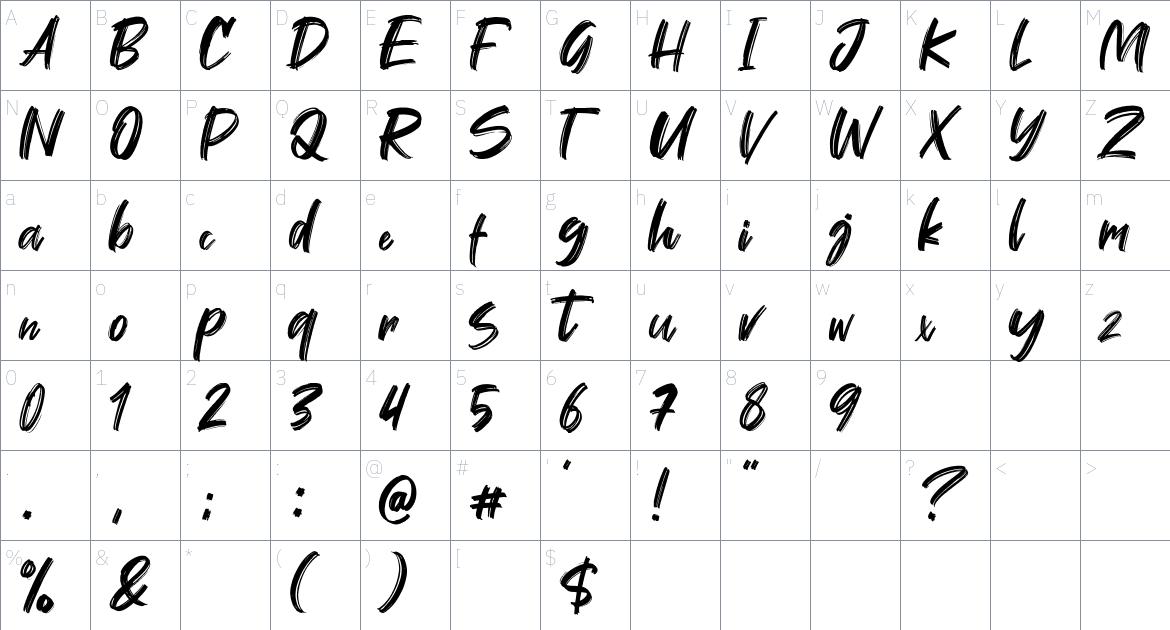 Wellfont Font font Character Map