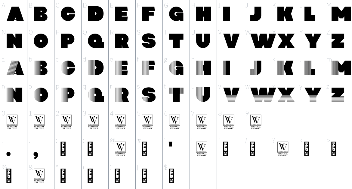 Avineo Font font Character Map