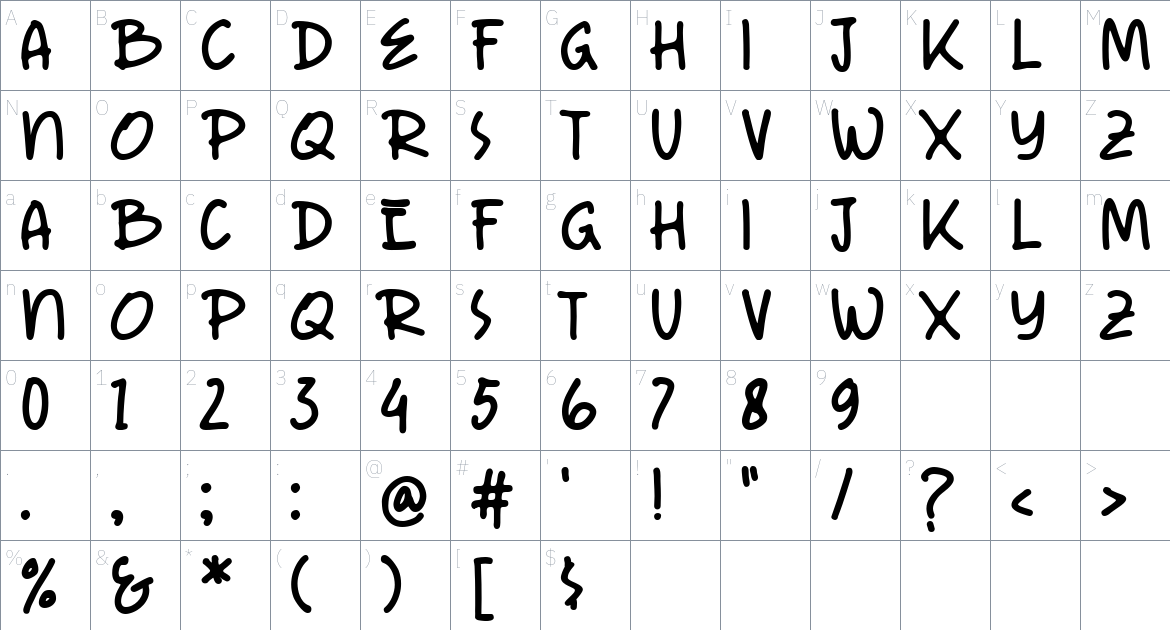 Murah Font font Character Map