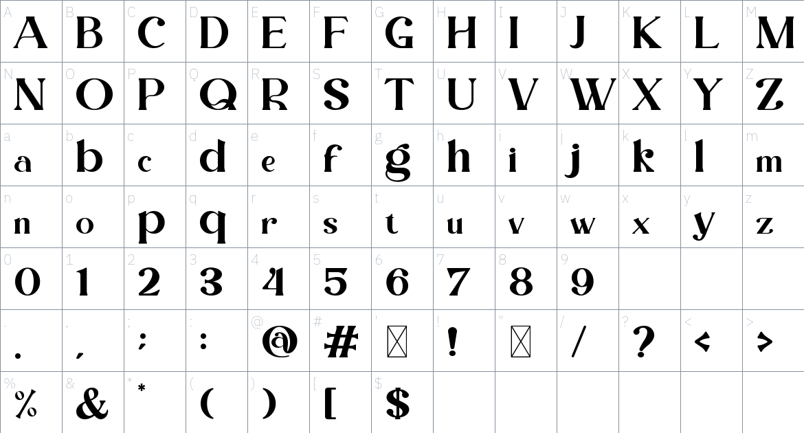 Magista Font font Character Map