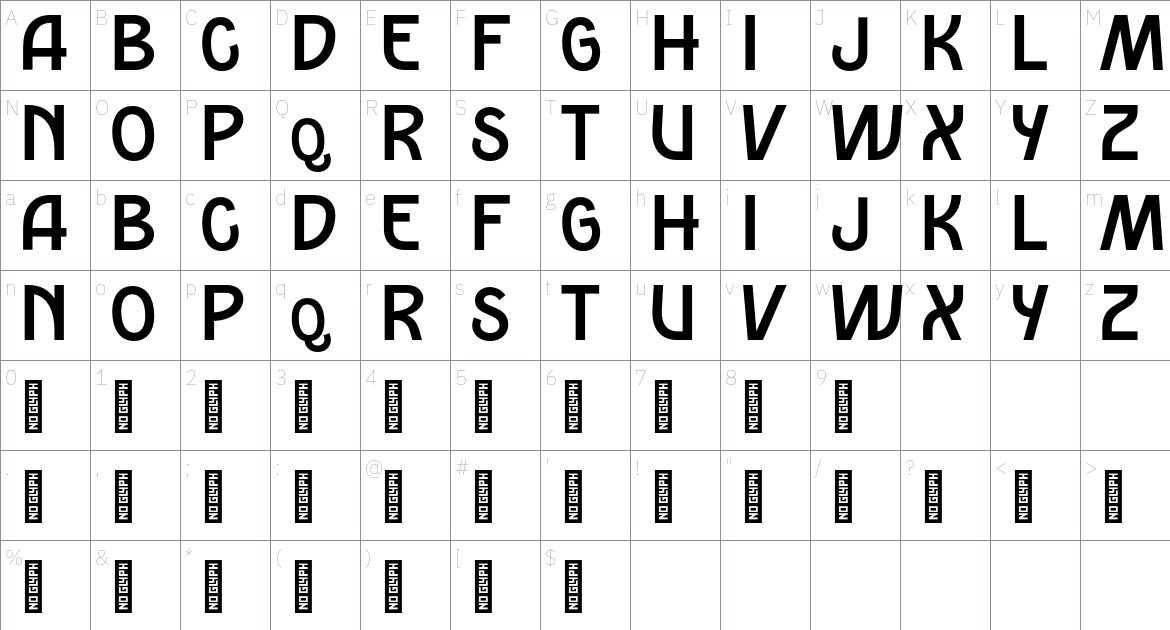 Newvo Font font Character Map