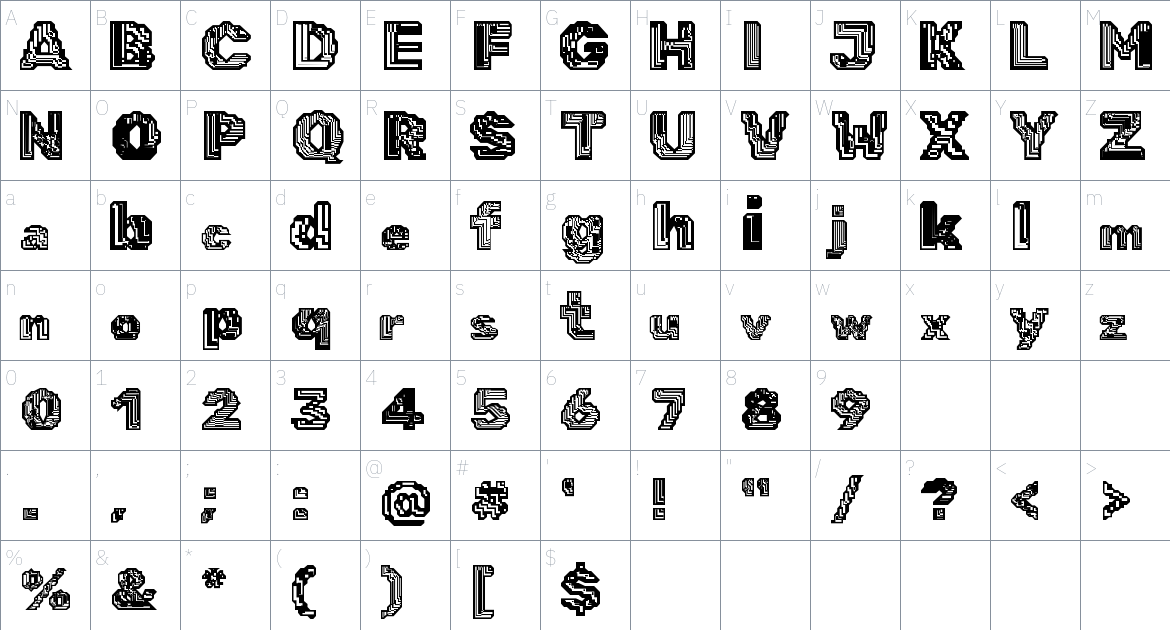 Rubik Broken Fax Font font Character Map