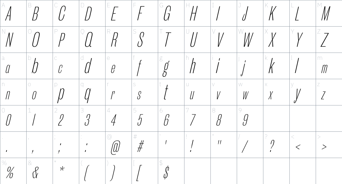 MFEK Sans Typeface font Character Map