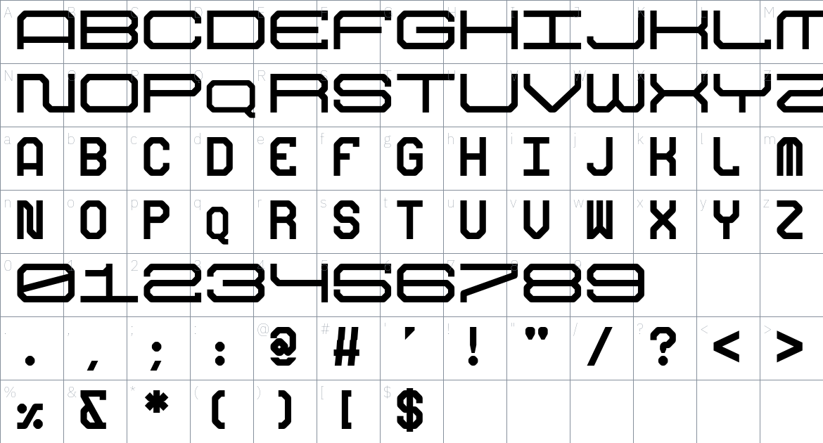 Generale Station Font font Character Map